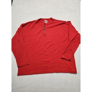 Vintage Marlboro Unlimited Shirt Mens 2XL Red Waffle Knit Henley Thermal 90s
